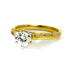 1 Carat LG Diamond, With .14 Carats Side LG Diamond, Engagement Ring, 14k White Gold, Rose Gold, Yellow Gold,18k Gold, Platinum - LGDY11578SE