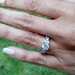 Moissanite Engagement Ring, Unique 1 Carat Forever Brilliant Moissanite Ring, With .65 Carat Of Diamonds, Split Shank Anniversary Ring - FB76301