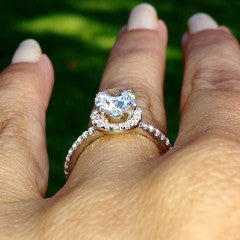 Diamond Engagement Ring, Unique Floating Halo With 1.25 Carat LG Diamond & .30 Carat Diamonds, Anniversary Ring - LGD85031