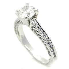 Diamond Engagement Ring With 1 Carat  "Forever Brilliant" Moissanite And 0.75 Carats Of Diamonds, Anniversary Ring - FB73764