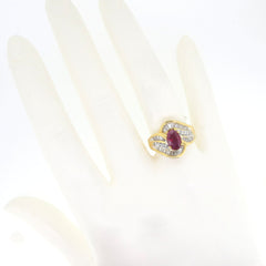 Ruby & Diamond Gemstone Engagement Ring, Anniversary Ring, Cocktail Ring
