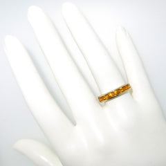 Yellow Sapphire Wedding Band, Unique Wedding Band, Cocktail Ring