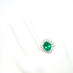 Emerald & Diamond Engagement Ring, Gemstone Engagement, Alternative, Anniversary Ring, Cocktail Ring