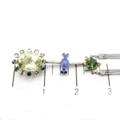 Tourmaline & Diamond Gemstone Necklace, Gemstone Pendant