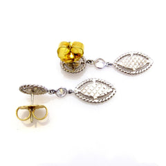 18k White Gold Dangle Diamond Earrings