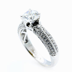 Semi mount Engagement Ring, Unique Solitaire For 1 Carat Center Stone Has .40 Carat Diamonds, Anniversary Ring - 85044