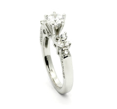 Moissanite Engagement Ring, Unique .75 Carat (6 mm)  Forever Brilliant Moissanite Center Stone & .70 Carat Diamonds, Anniversary Ring - FBY11601