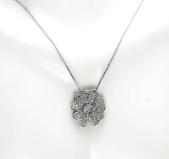 14k White Gold Flower Diamond Pendant