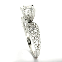 Moissanite Engagement Ring, Unique Shank With .73 Carat Diamond & 1 Carat Forever Brilliant Moissanite Center Stone, Anniversary Ring - FBY11650