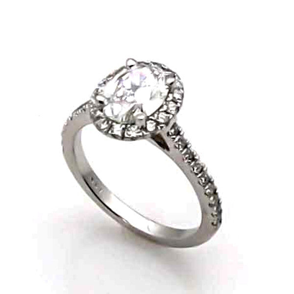 Moissanite Engagement Ring, 1 Carat Oval Forever One Moissanite & .50 Carat Diamond, Anniversary - F1JRBS4172E