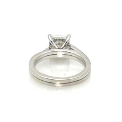 Cushion Cut Moissanite Engagement Ring, Unique Solitaire 2 Carat Forever One Moissanite Stone & .27 Carat Diamonds, Anniversary Ring - FBV050116