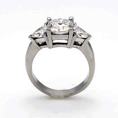 2 Carat Cushion Cut F1 Moissanite Engagement Ring With 2 Triangle Moissanites On The Sides - FO2UENR364