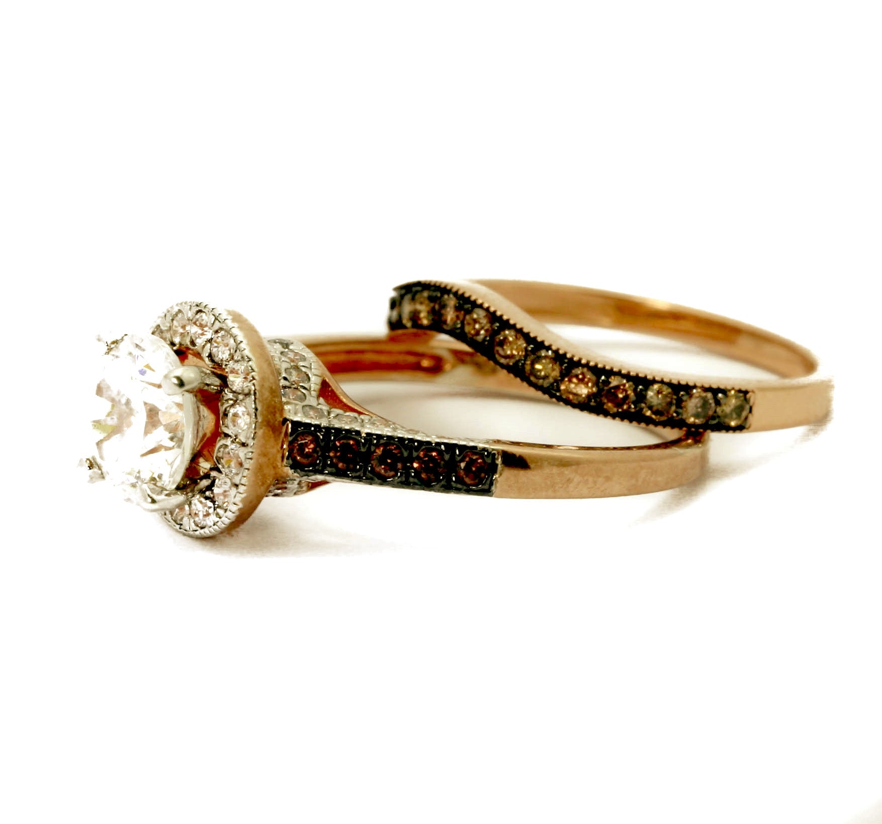 Unique Diamond Wedding Band 14K White Yellow Or Rose Gold, Matching Engagement Ring - 94641WB