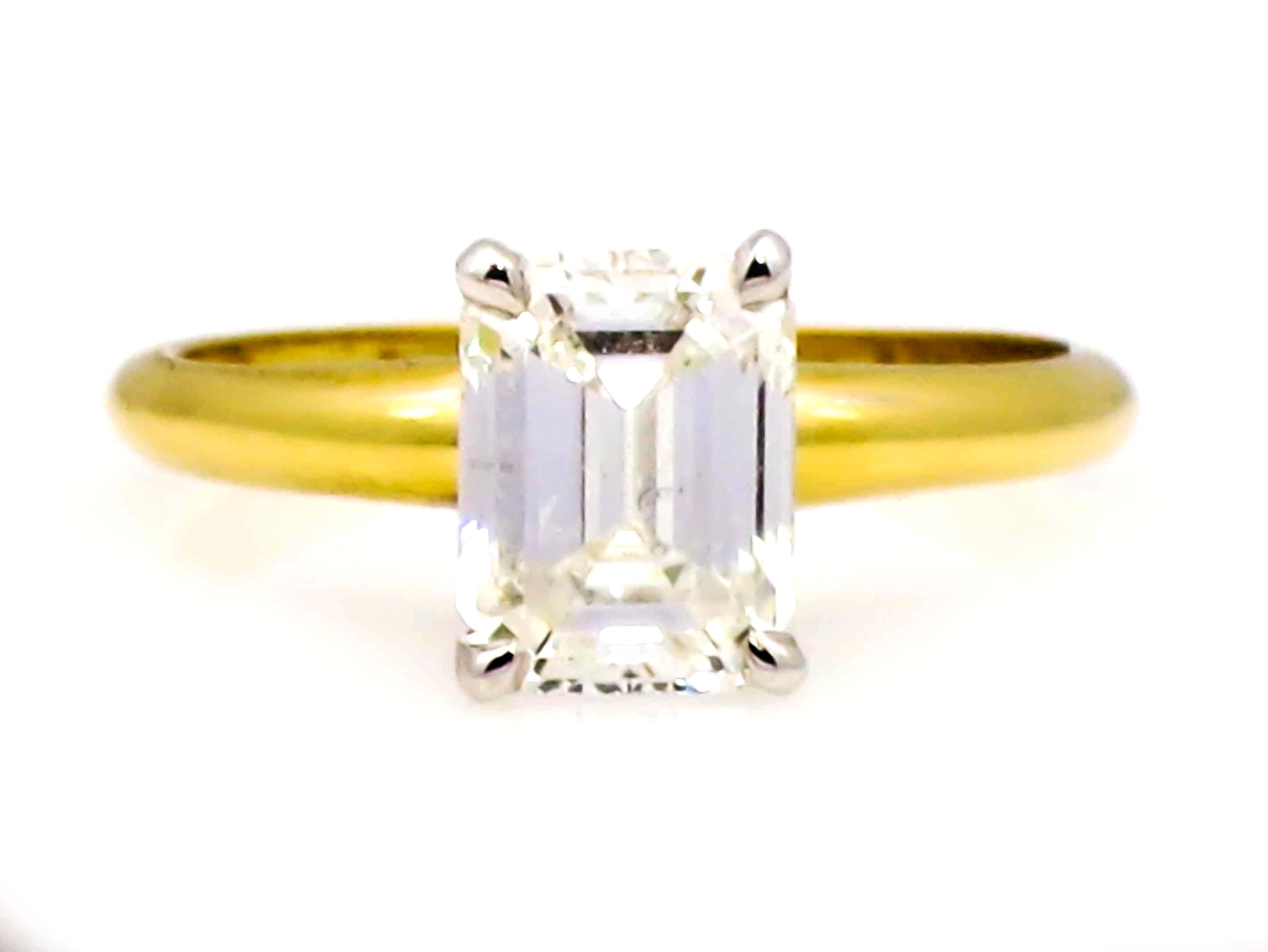 14k Gold, 1.75 Carat 8x6 mm Emerald Cut Forever One Moissanite Engagement Ring -F1ECR14-26