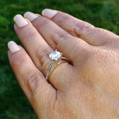 Semi Mount Engagement & Wedding Ring Set, With .30 Carat Diamonds, Anniversary Ring Set, For 1.0 Carat Round Stone - 69781