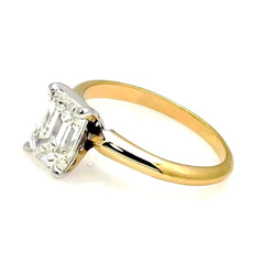 14k Gold, 1.75 Carat 8x6 mm Emerald Cut Forever One Moissanite Engagement Ring -F1ECR14-26