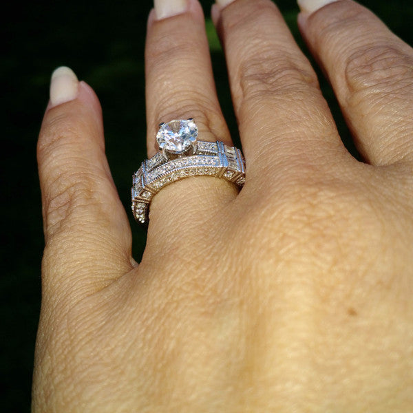 Art Deco Diamond Wedding Band, Matching Engagement Ring Available - 73109WB