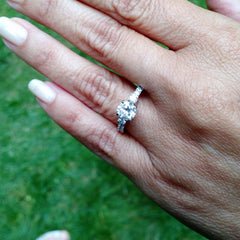 14 Karat White Gold Engagement Ring, Unique, For 1 Carat Round Center Stone, With .35 Carat Diamonds, Anniversary Ring, Semi Mount - 76302