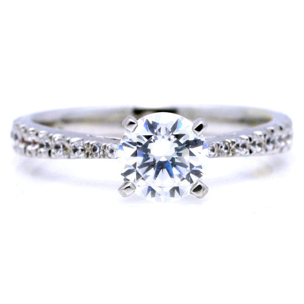Classic Solitaire Engagement Ring,  With 1 Carat LG Diamond & .25 Carat Diamonds, Anniversary Ring - LGD64113