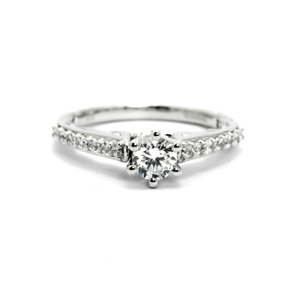 Diamond Engagement Ring With 1.00 Carat  LG Diamond and .32 Carats Diamonds,  Anniversary Ring - LGDY11667SE