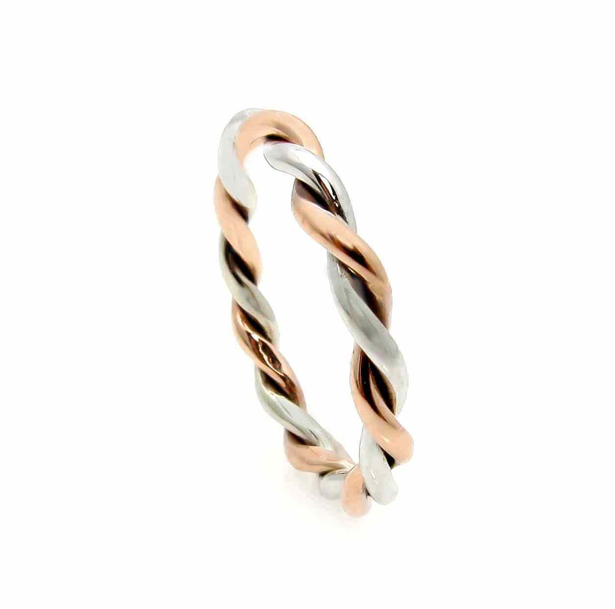 Hand Twisted 14k Cable Rope Wedding Band Stacking Ring – mondi.nyc