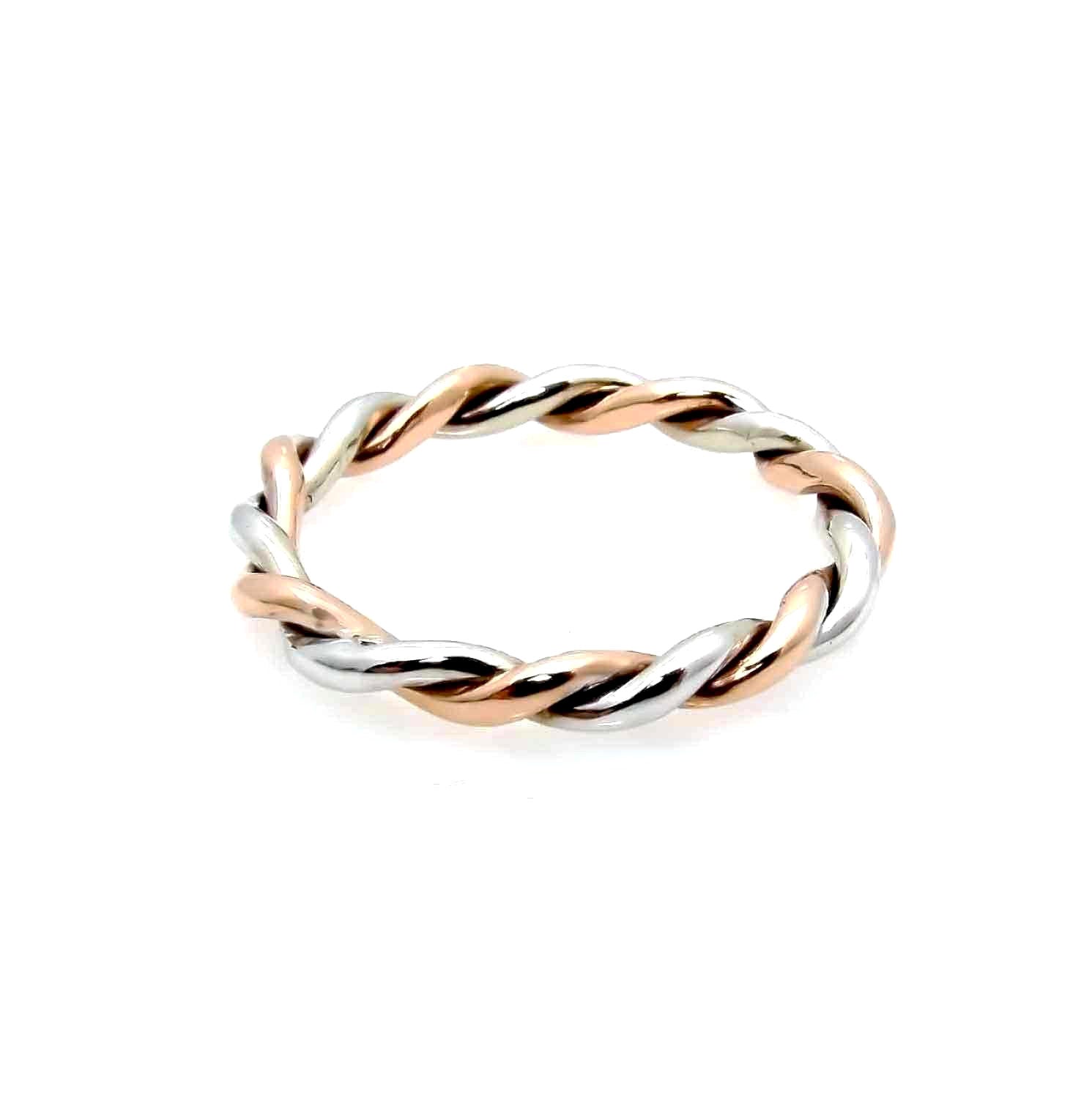 Hand Twisted 14k Cable Rope Wedding Band Stacking Ring – mondi.nyc