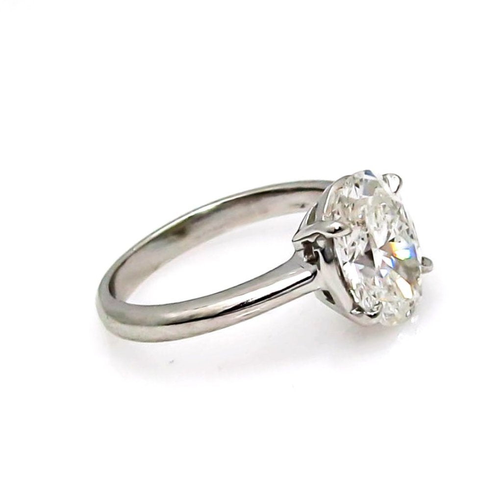 Unique 2 Carat Oval Forever One Moissanite Engagement Ring - F1JRSR700