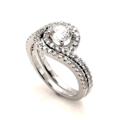 Semi Mount For 1 Carat Center Stone Unique Engagement/Wedding Set, with .66 Carat Diamonds, Anniversary Ring - Y11354