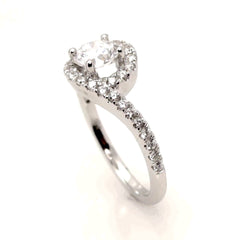 1 Carat Unique Floating Halo Forever Brilliant Moissanite Engagement/Wedding Set, with .66 Carat Diamonds, Anniversary Ring - FBY11354