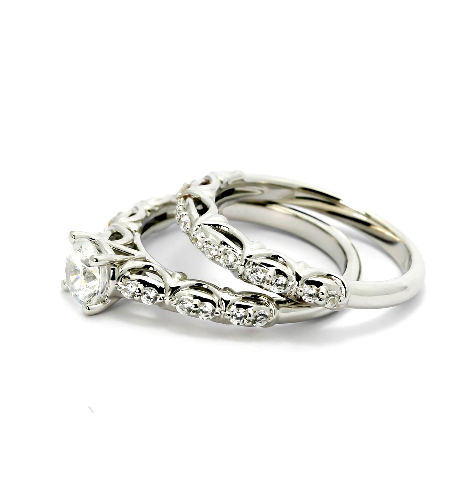 Semi Mount Engagement Ring, Unique Solitaire for 6.5 mm (1 Carat) Center Stone & .16 Carat Diamonds, Anniversary Ring - Y11690SE