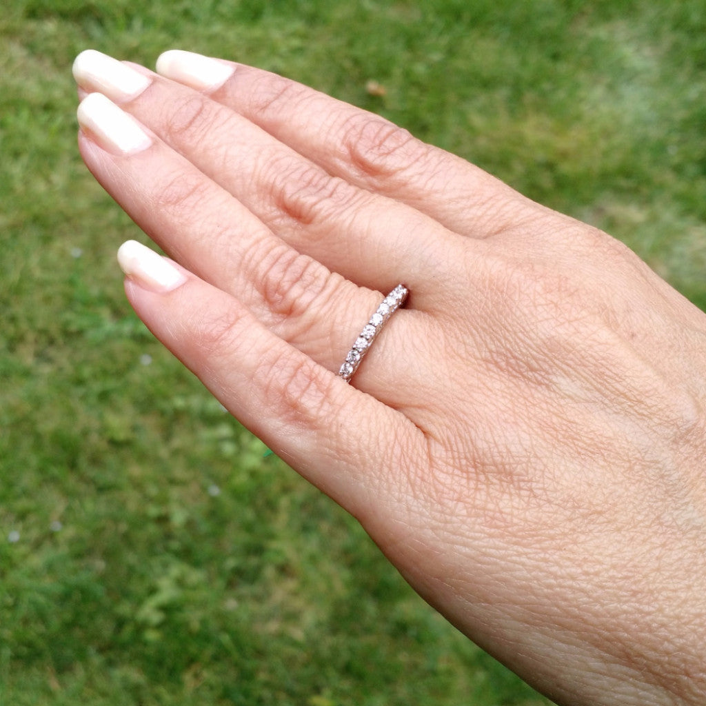 Diamond Engagement Ring Wedding Set, Solitaire With 1 Carat Forever Brilliant Moissanite & 1.0 Carat Diamonds - FB76339