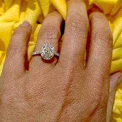 Moissanite Engagement Ring, 1 Carat Oval Forever One Moissanite & .50 Carat Diamond, Anniversary - F1JRBS4172E