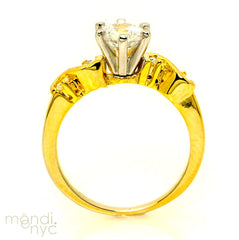 Classic Solitaire Semi Mount Engagement Ring,  For 1 Carat Center Stone With .26 Carat Diamonds, Anniversary Ring - Y11240