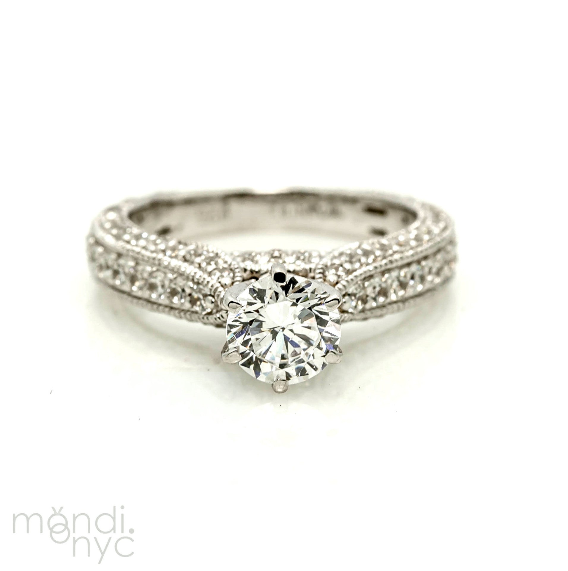 Art Deco Style Moissanite Engagement Ring, Unique 1 Carat Forever Brilliant Moissanite Ring, With 1.07 Carat Of Diamonds, Anniversary Ring - FBY11302