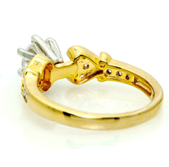 Antique Vintage Design Diamond Engagement Ring, Unique Solitaire 1 Carat Diamond Center Stone & .26 Carat Diamonds, Anniversary Ring - WDY11359