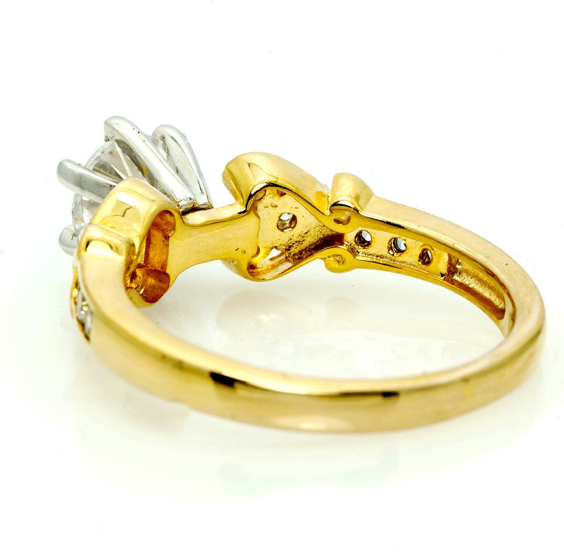 Art Deco Semi Mount Diamond Engagement Ring, Unique Solitaire  For 1 Carat Center Stone Has .26 Carat Diamonds, Anniversary Ring - Y11359