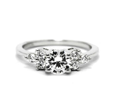 Semi Mount Engagement Ring, Unique For 1 Carat (6.5 mm) Center Stone & .34 Carat Diamonds, Anniversary Ring - Y11602
