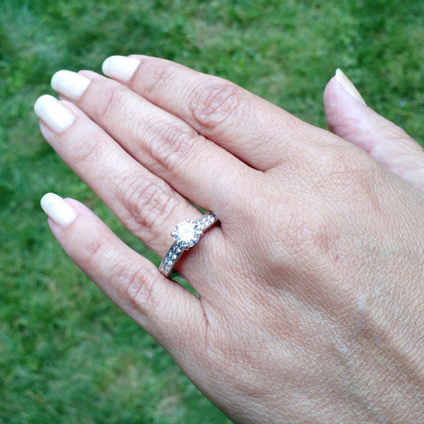 Semi Mount Engagement Ring, Unique Solitaire For 1 Carat Center Stone Has .35 Carat Diamonds, Anniversary Ring - 76303