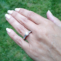 Semi Mount Engagement Ring, Unique Solitaire For 1 Carat Center Stone Has .35 Carat Diamonds, Anniversary Ring - 76303