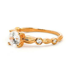 Engagement Ring, Unique Solitaire 1 Carat LG Diamond Center Stone & .13 Carat Diamonds, Anniversary Ring - LGDY11670SE