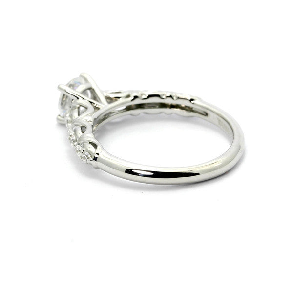Diamond Engagement Ring, Unique Solitaire 6.5 mm LG Diamond Center Stone & .16 Carat Diamonds, Anniversary Ring - LGDY11690SE