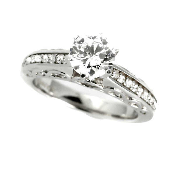 Semi Mount Engagement Ring, Unique Solitaire For 1 Carat Center Stone Has .25 Carat Diamonds, Anniversary Ring - Y11615