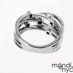 14k Gold Wide Band Diamond Wedding Band, Cocktail Ring, Anniversary Ring - YRW11965