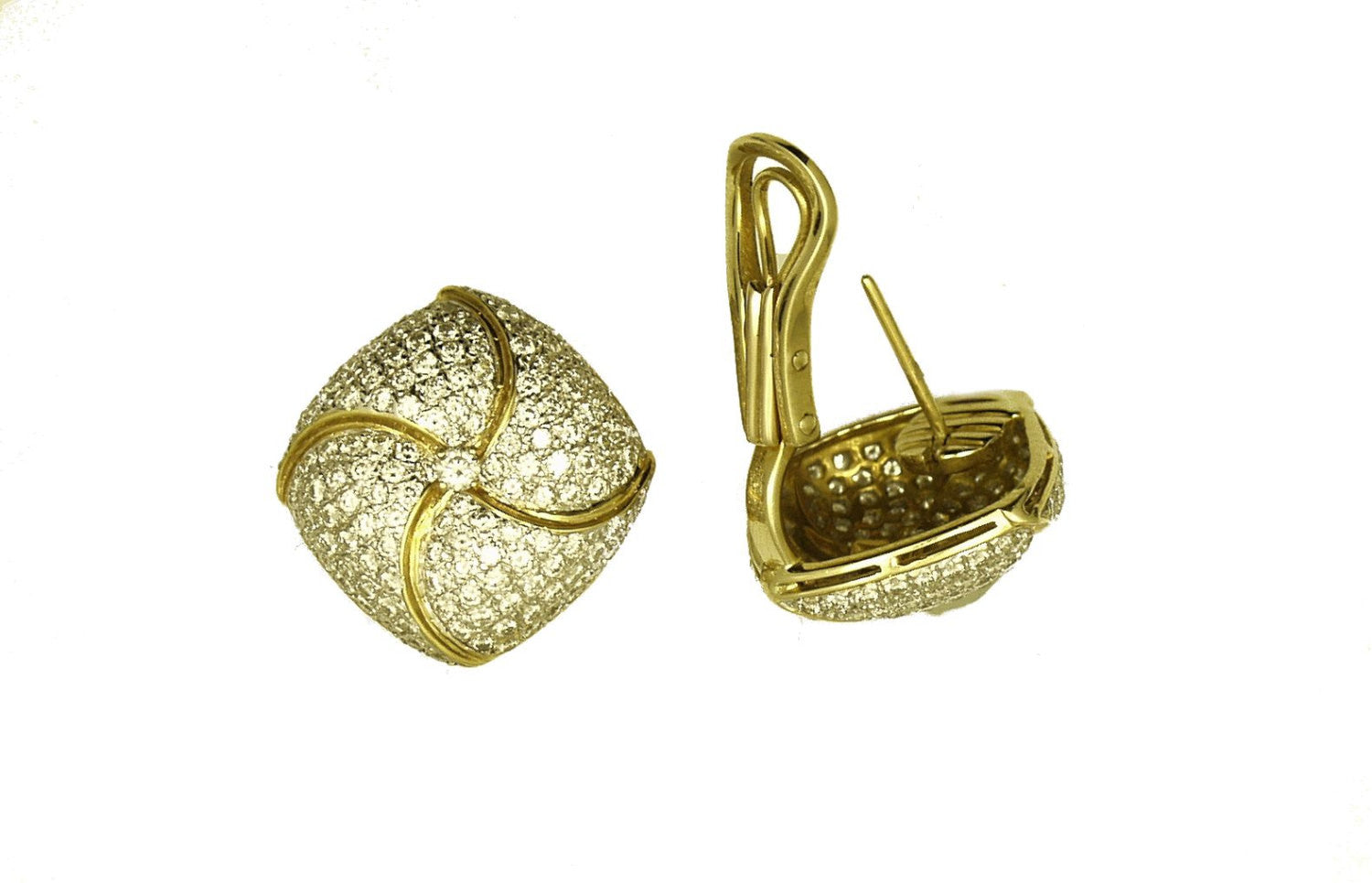 Diamond & 18K Gold Earrings