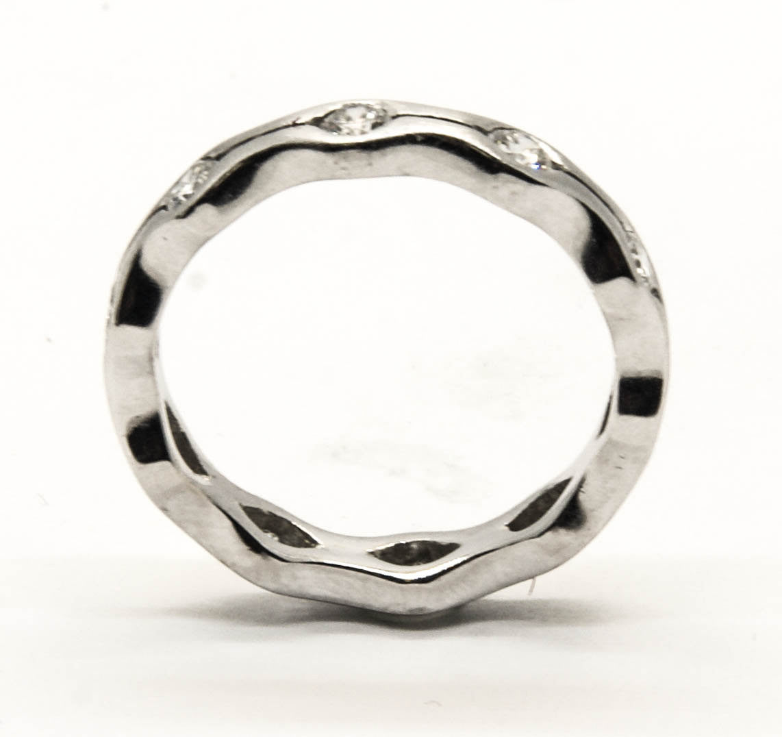 SALE! Unique Diamond & 18k Gold Wedding Band, Eternity Ring, Anniversary Ring