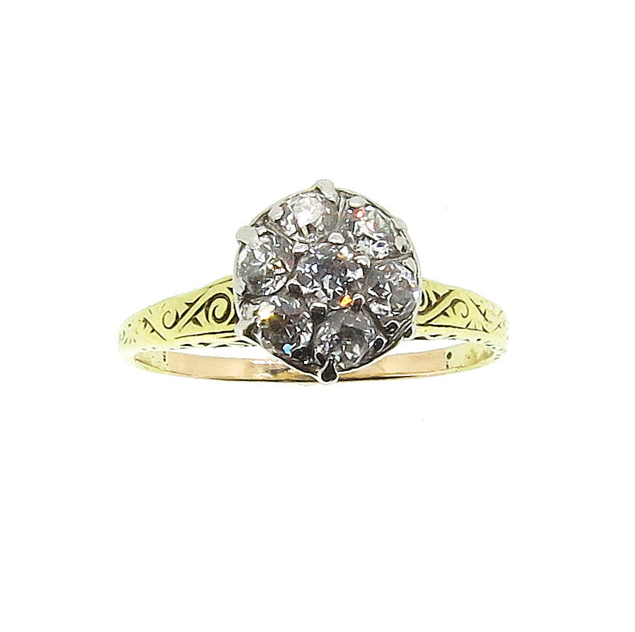 Vintage Look Diamond Engagement Ring