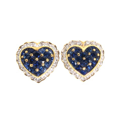 Heart-Shaped Blue Sapphire Earrings