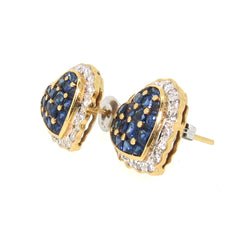 Heart-Shaped Blue Sapphire Earrings