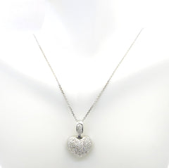 Diamond Heart Necklace/Pendant, 14k White Gold