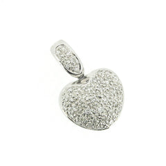 Diamond Heart Necklace/Pendant, 14k White Gold